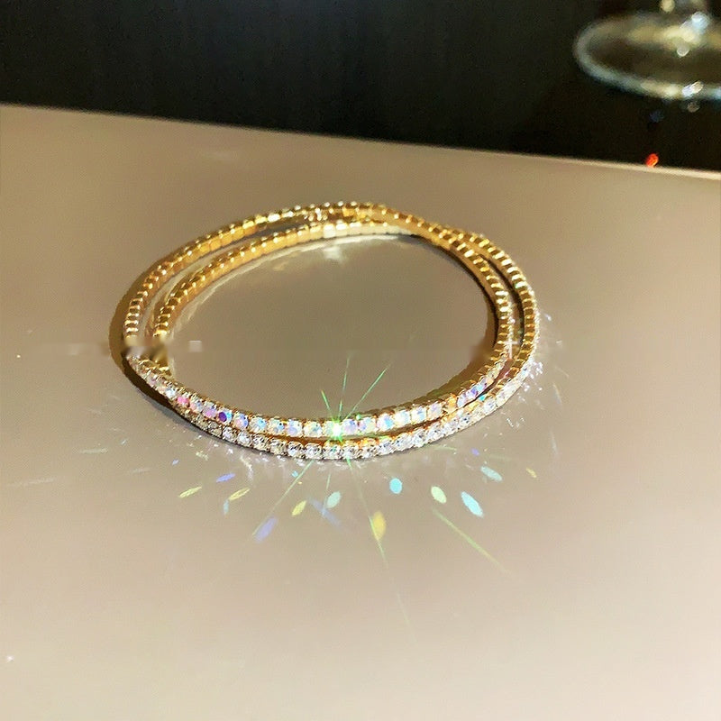 Super Shiny Crystal All-Match Full Diamond Rhinestone Elastic Bracelet