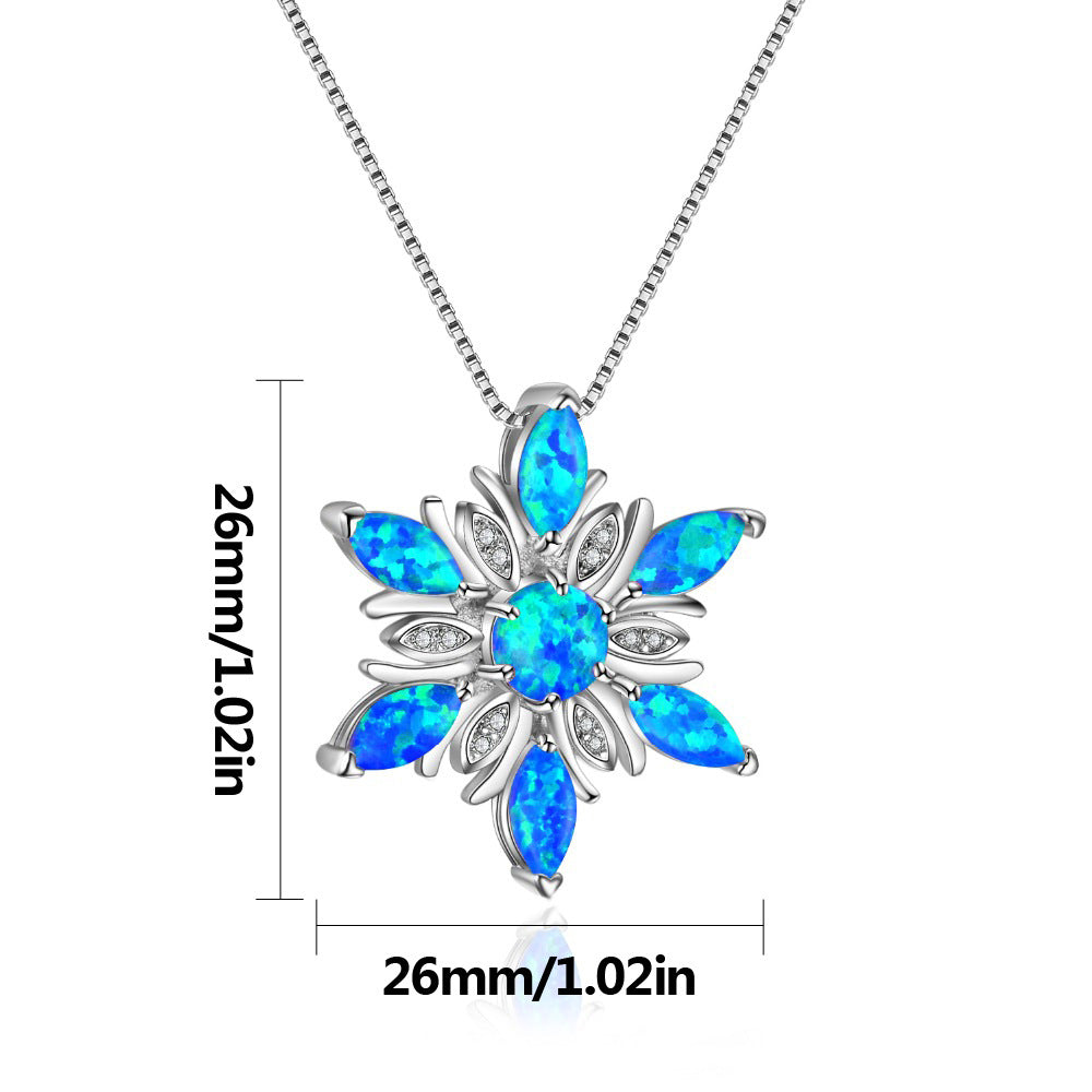 Christmas Snowflake Necklace Snowflake Pendant