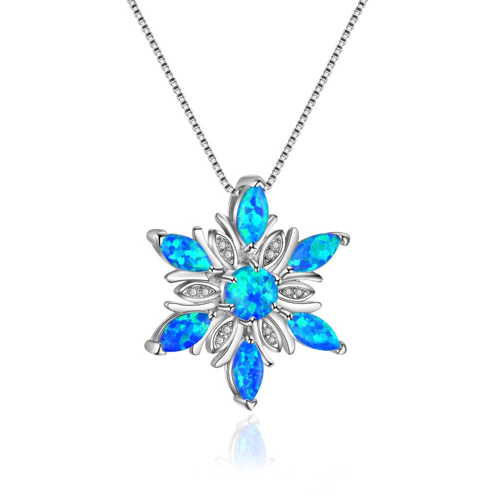 Christmas Snowflake Necklace Snowflake Pendant