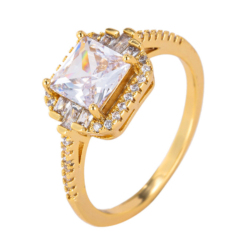 Hot Fashion Ladies Zircon Ring Silver Plated