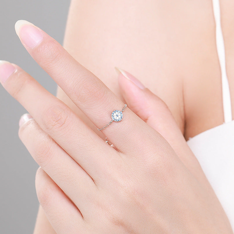 S925 Sterling Silver Micro-inlaid Diamond Ring For Women