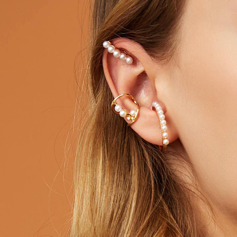 Set pearl ear bone clip