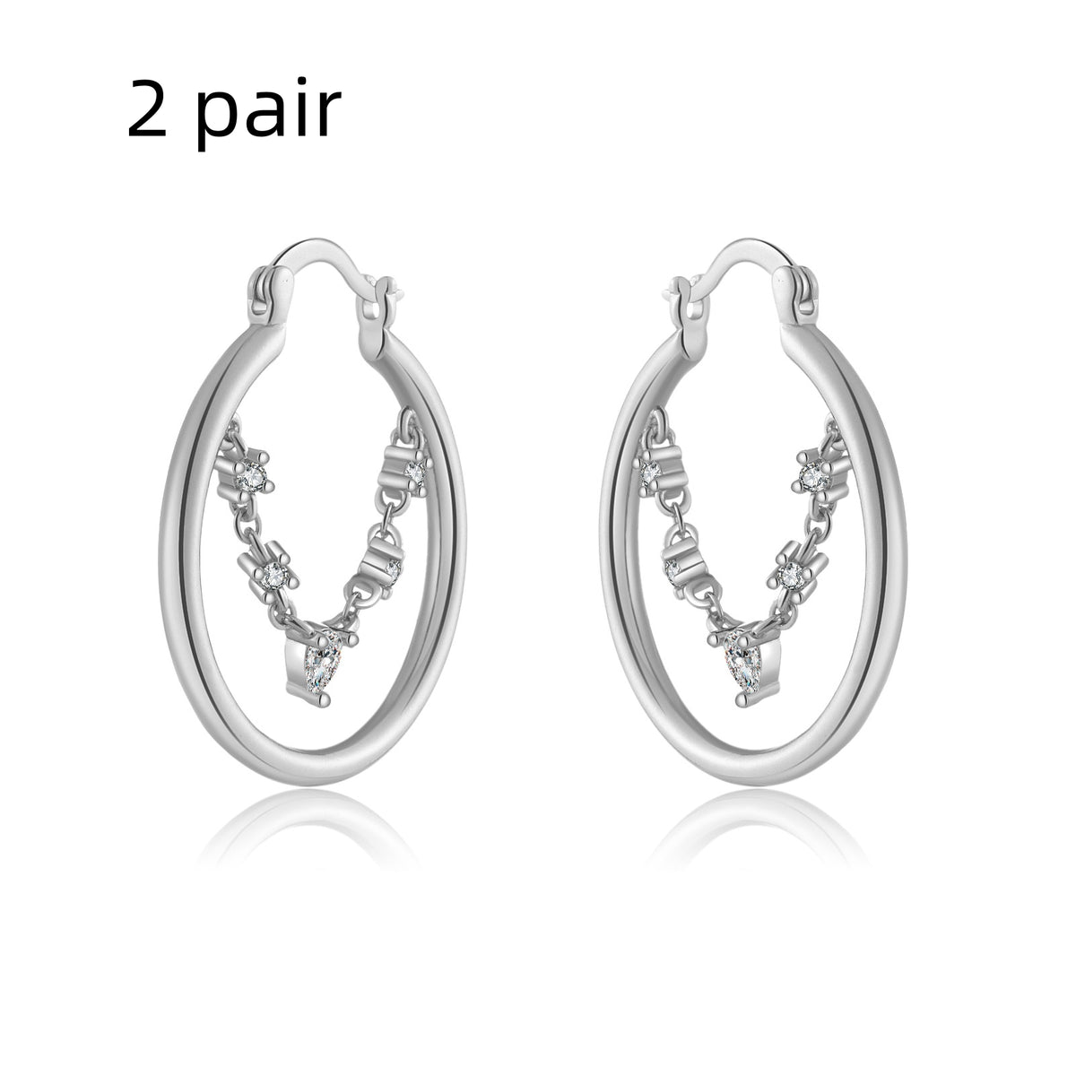 Stitching Diamond Ear Ring Simple Earrings