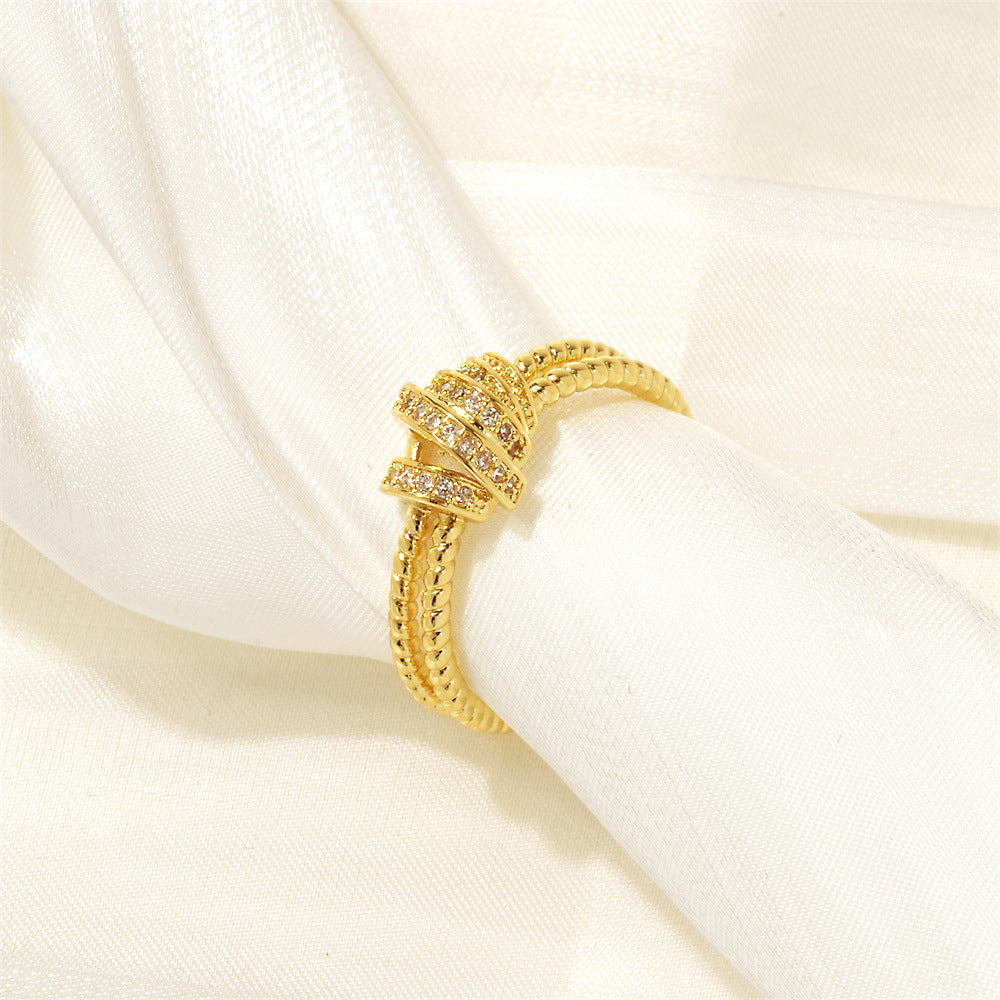 European And American Ins Cold Style Elegant Cross Cord For Braiding Ring Women