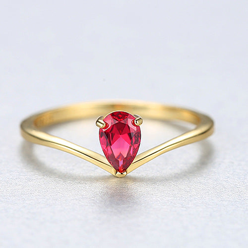 S925 Sterling Silver Ring Japan And South Korea Simple Pink Two-Color Treasure Ring