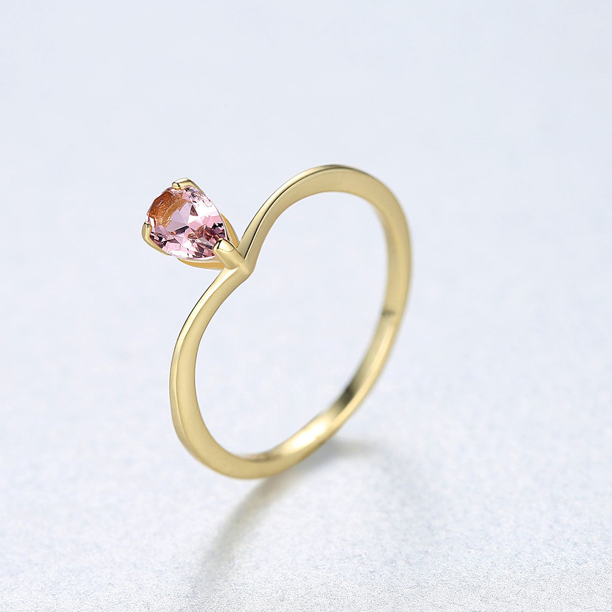 S925 Sterling Silver Ring Japan And South Korea Simple Pink Two-Color Treasure Ring