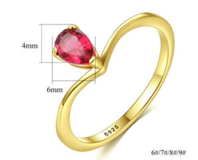 S925 Sterling Silver Ring Japan And South Korea Simple Pink Two-Color Treasure Ring