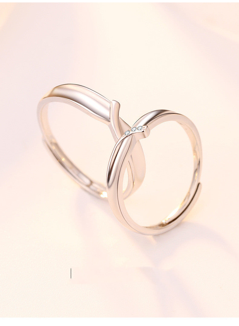 Fashion Personality S925 Silver Ring Men's Proposal Pair Ring Valentine's Day Send Girlfriend