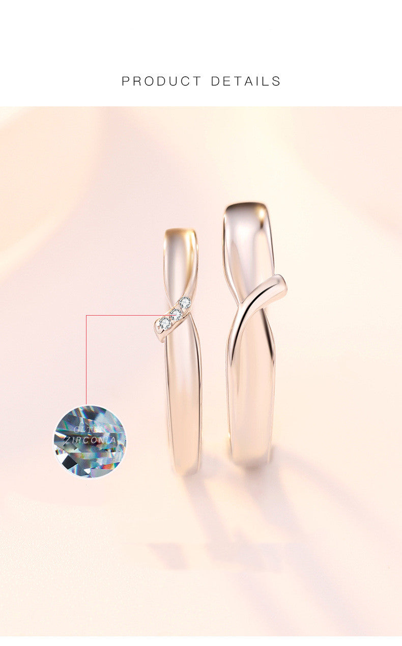 Fashion Personality S925 Silver Ring Men's Proposal Pair Ring Valentine's Day Send Girlfriend