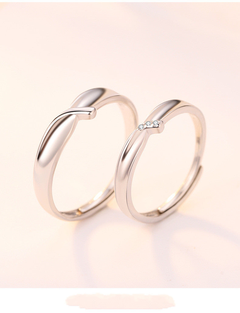 Fashion Personality S925 Silver Ring Men's Proposal Pair Ring Valentine's Day Send Girlfriend
