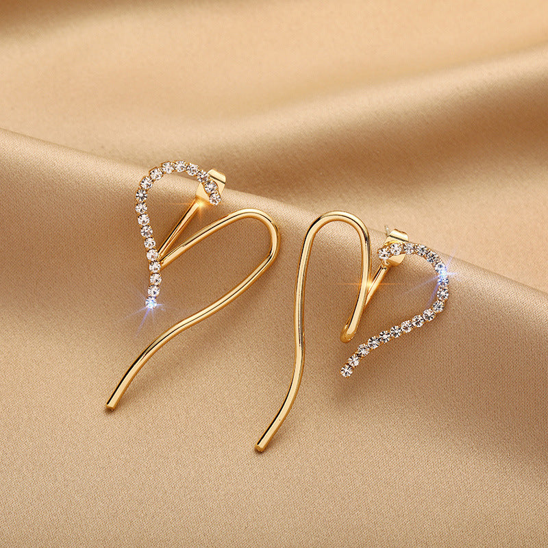 925 Sterling Silver Needle Earrings Female Temperament Hypoallergenic Ear Jewelry