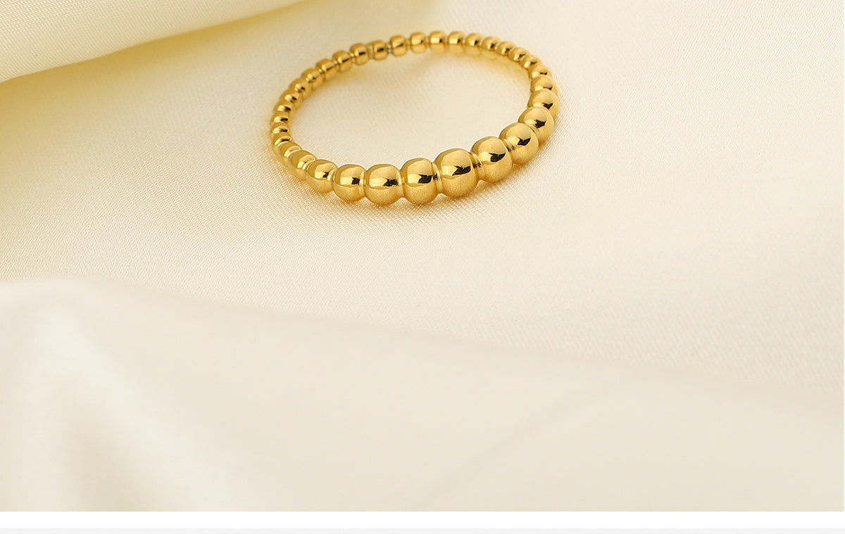 European And American INS Style Chic Small Dot Mini Ring 18K Gold Plating