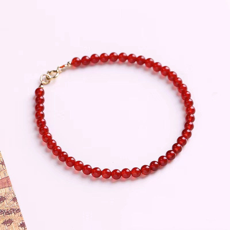 Ultra-thin Red Agate Calm Small Bracelet