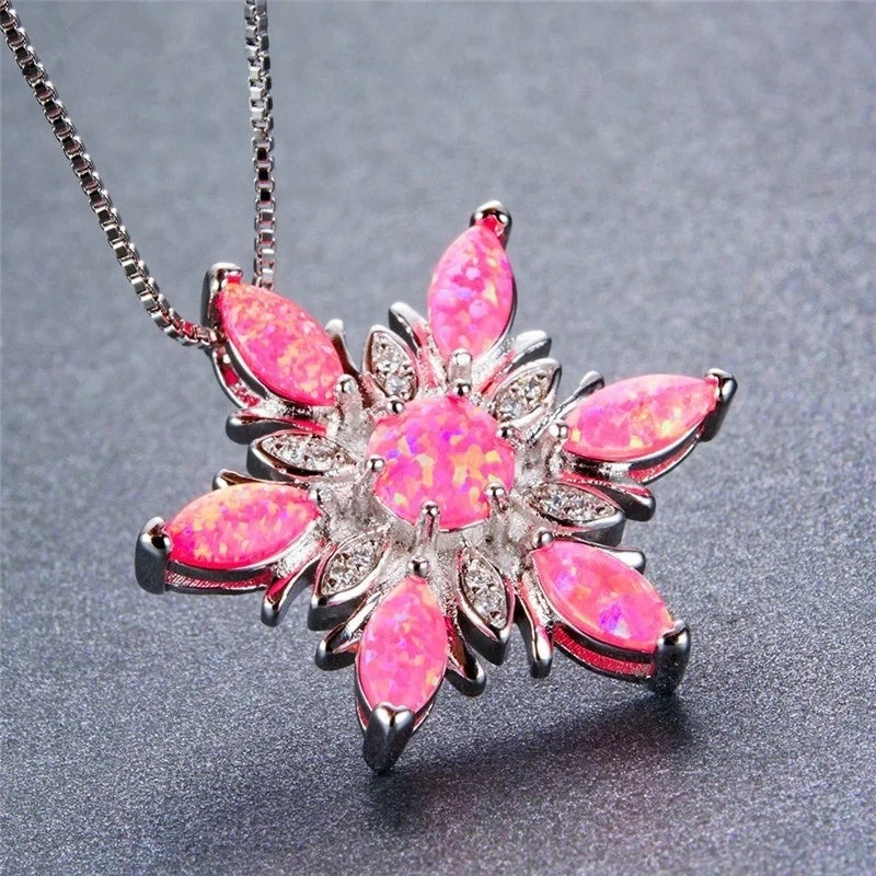 Christmas Snowflake Necklace Snowflake Pendant