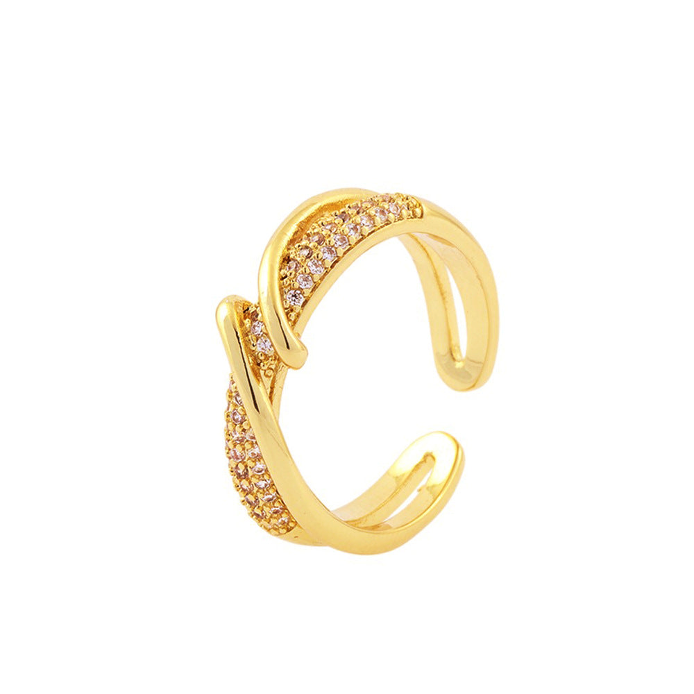 European And American Ins Cold Style Elegant Cross Cord For Braiding Ring Women