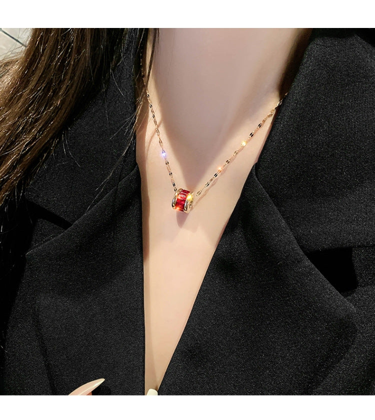 Titanium Steel No Fading Necklace Graceful Online Influencer Small Waist Necklace Female Classic Clavicle Chain Popular Student Stall