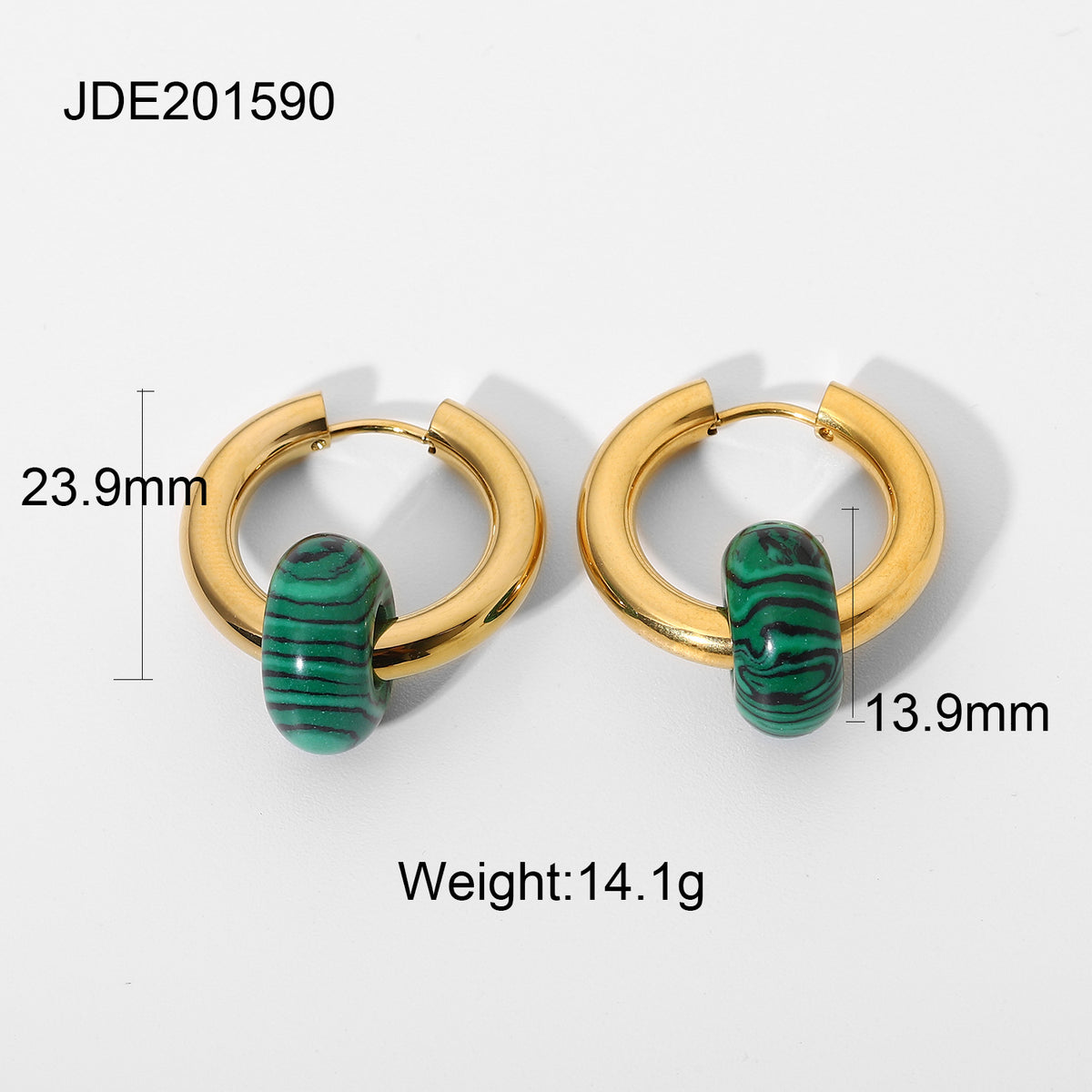 Earrings Wearring By Online Celebrities 18K Gold Plated Stainless Steel Lady