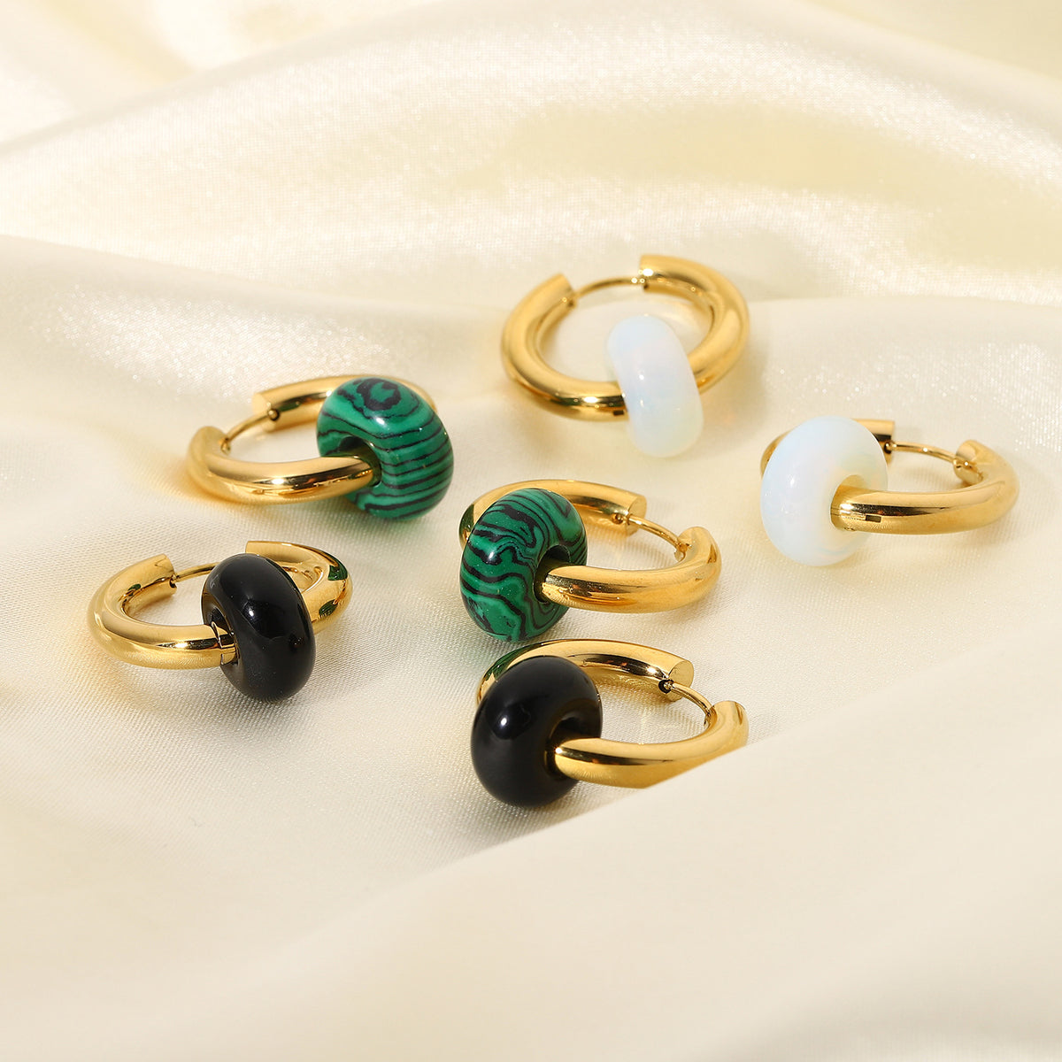 Earrings Wearring By Online Celebrities 18K Gold Plated Stainless Steel Lady