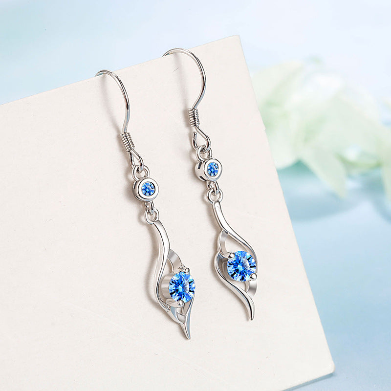Simple Tassel Foot Silver Earrings