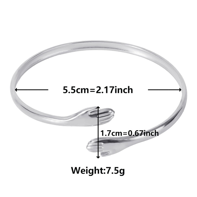 Titanium Steel C- Shaped Bracelet Snake-shaped Adjustable Stainless Steel Bracelet