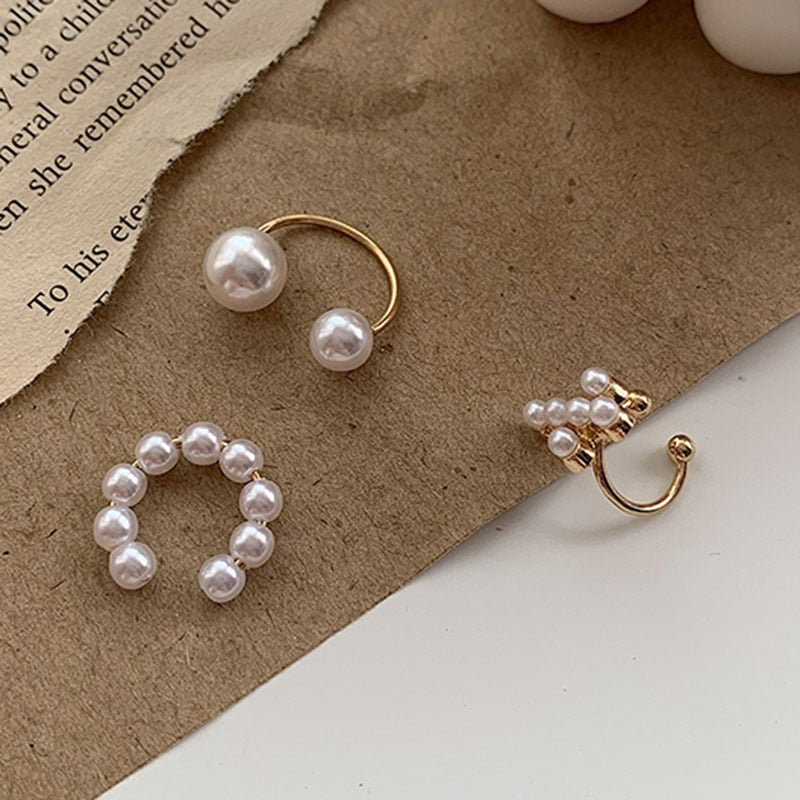 Set pearl ear bone clip