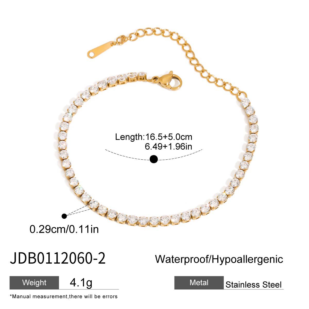 Fashion Personality Stainless Steel Zircon Stacked Bracelet