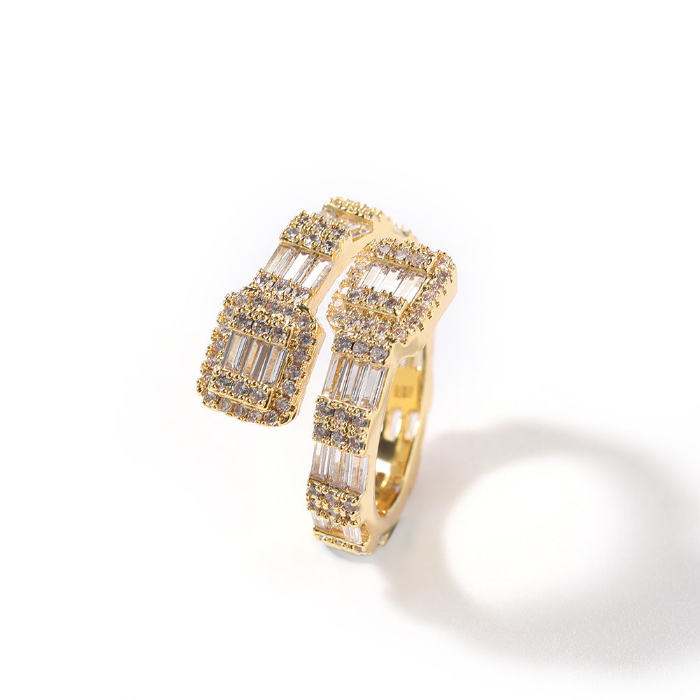 Geometric Fashion Design Irregular Zircon Ring