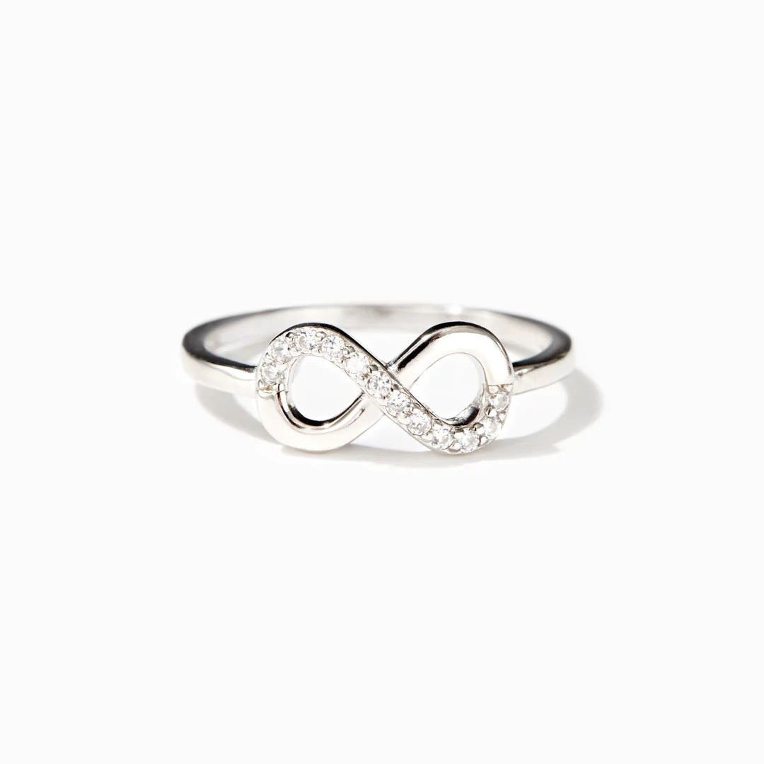 Women's Fashion S925 Sterling Silver Lucky 8 Set Zircon Ring