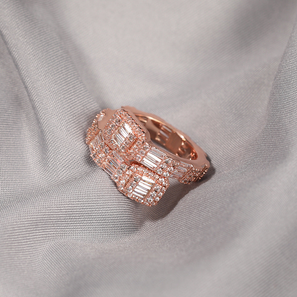 Geometric Fashion Design Irregular Zircon Ring