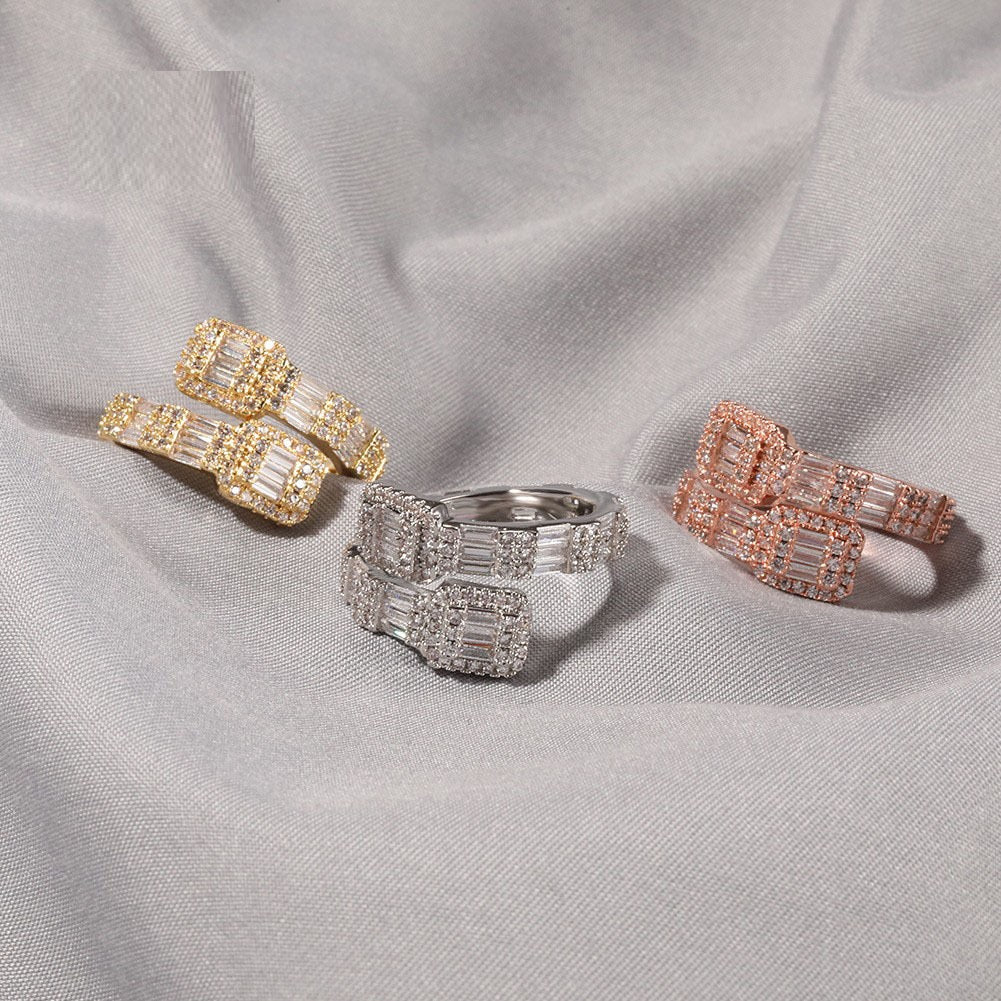 Geometric Fashion Design Irregular Zircon Ring