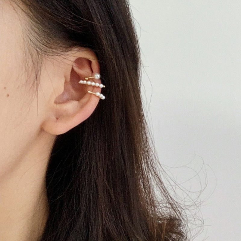 Set pearl ear bone clip