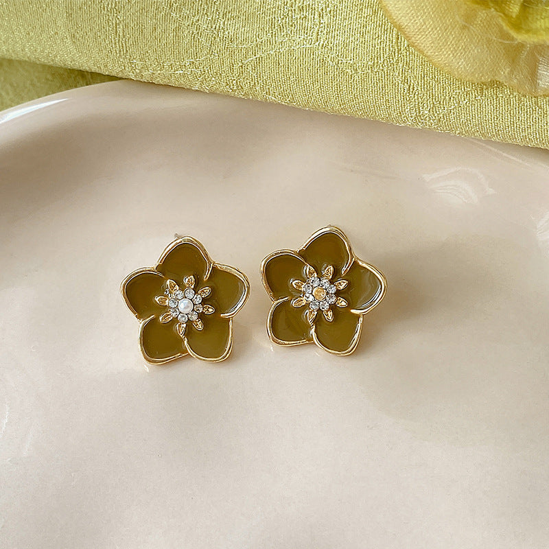 Blue Heart Non Piercing Earrings For Women Vintage Style Ear Clips Fashion Jewelry