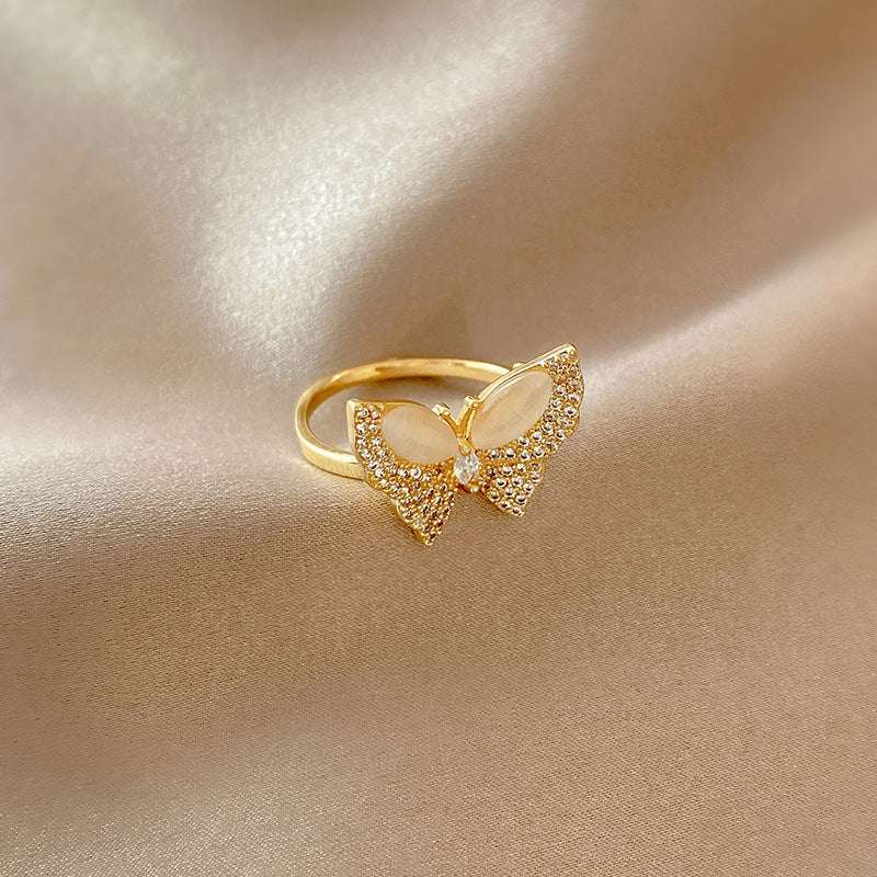 Celebrity Light Luxury Zircon Ring Female Simple Personality