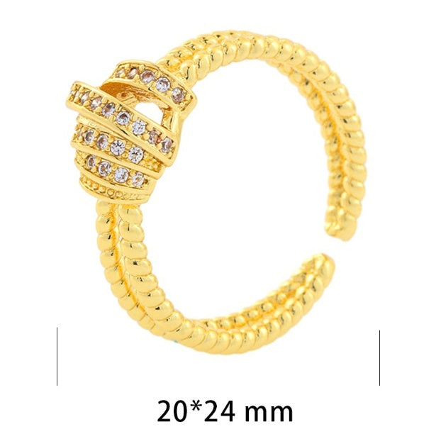 European And American Ins Cold Style Elegant Cross Cord For Braiding Ring Women