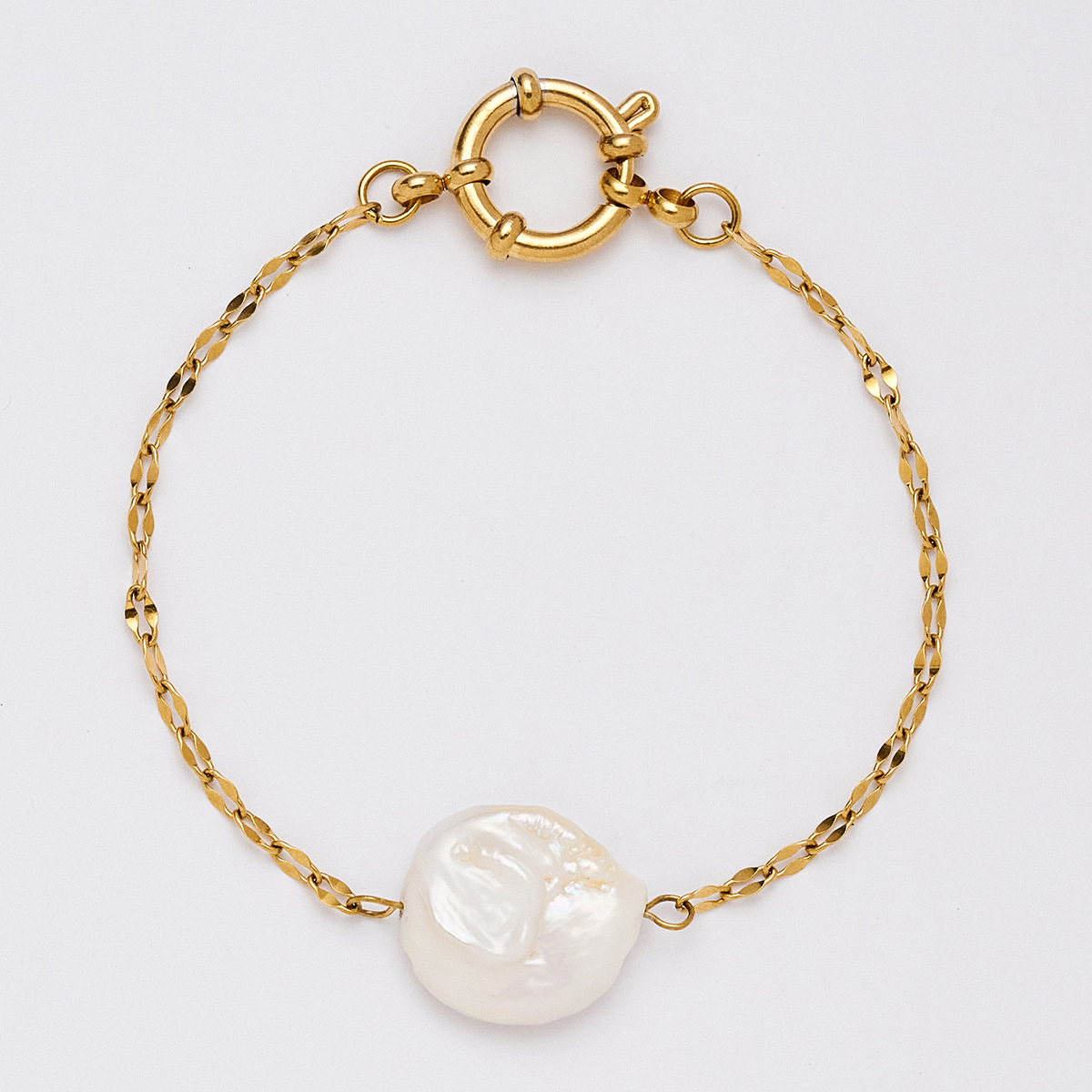 Lucia – Armband mit Perlenoptik und Edelstahlkette