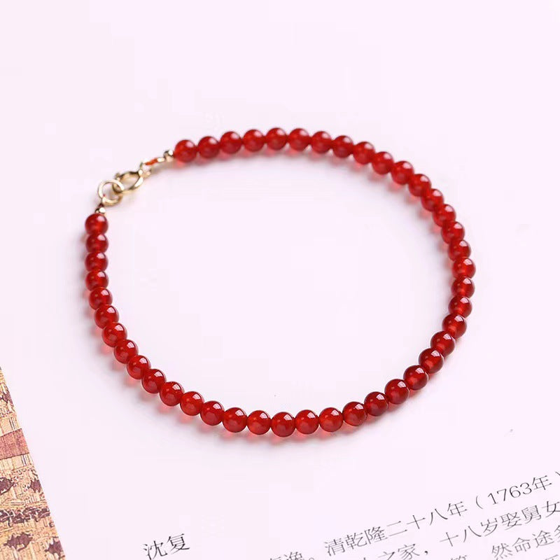 Ultra-thin Red Agate Calm Small Bracelet