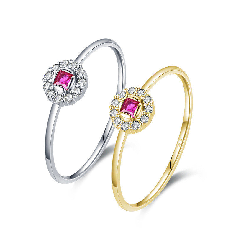 Personalized Small Women's Micro-inlaid Zircon Ring
