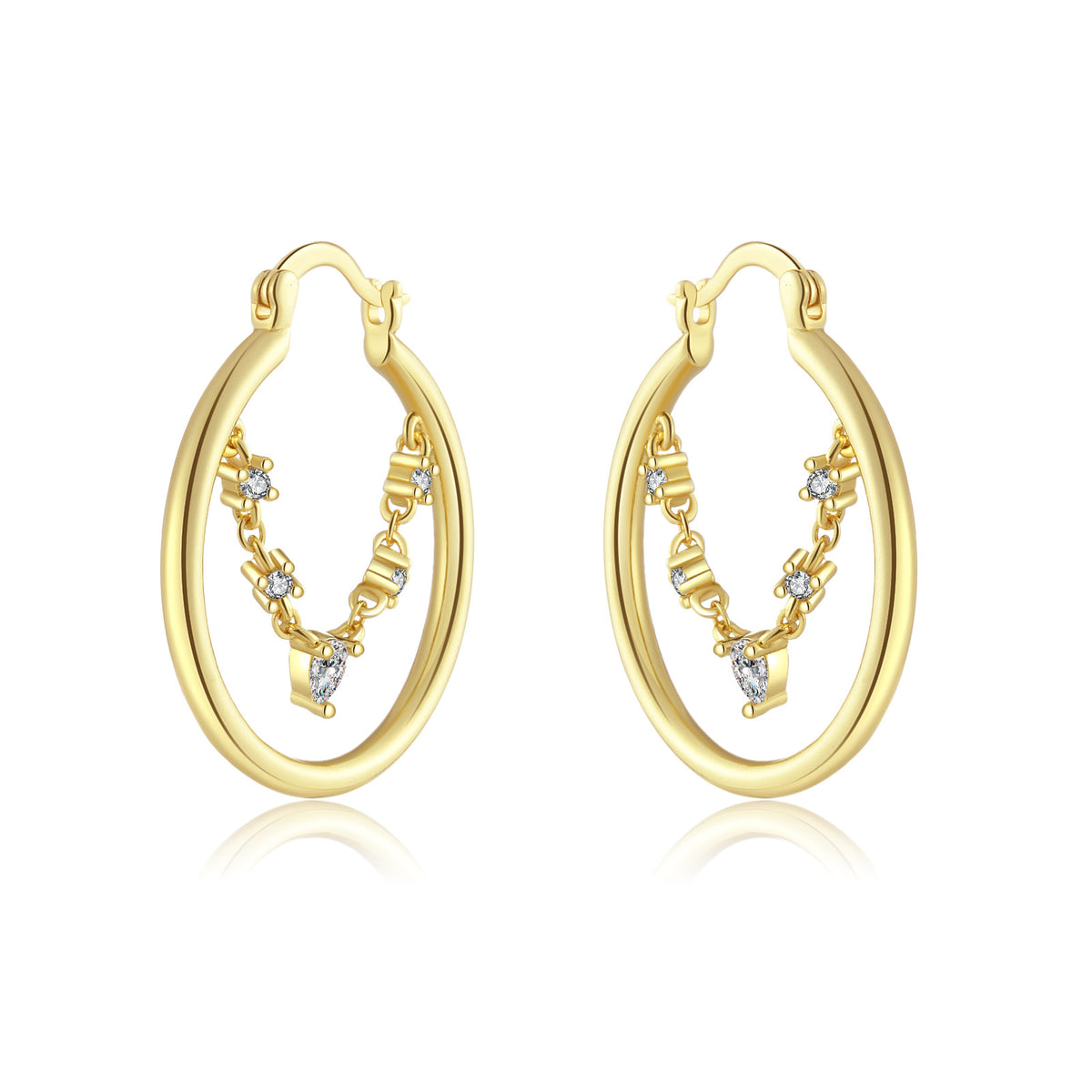 Stitching Diamond Ear Ring Simple Earrings