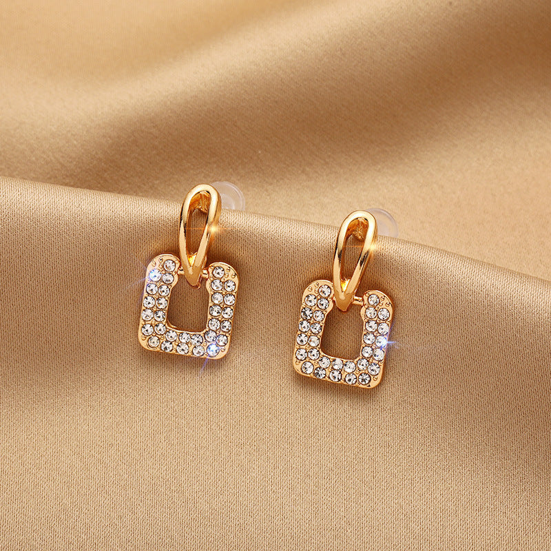 925 Sterling Silver Needle Earrings Female Temperament Hypoallergenic Ear Jewelry