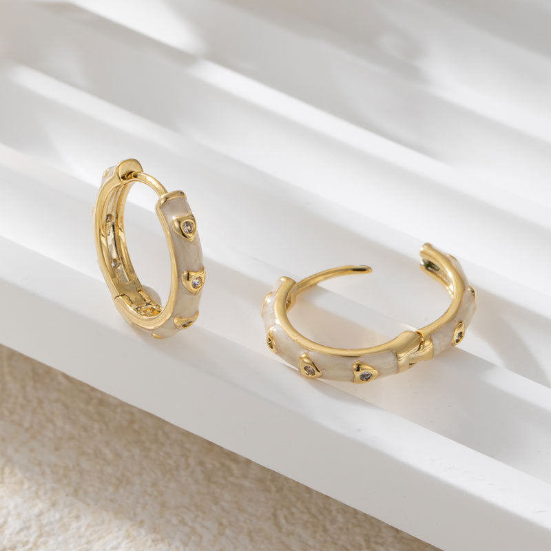 Simple All-match Oil Dripping Love Hook Earrings Women