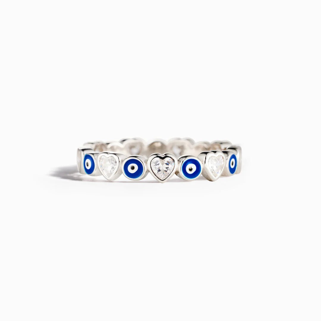 S925 Sterling Silver Love Zircon Ring