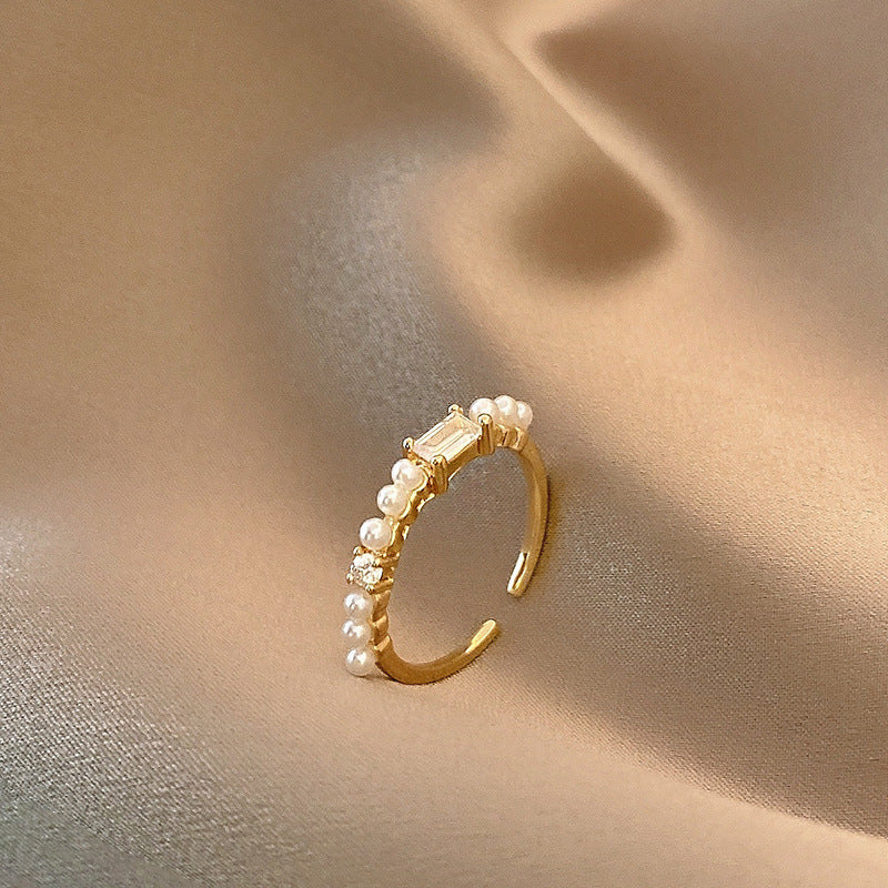 Celebrity Light Luxury Zircon Ring Female Simple Personality
