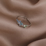 9 Blue Zircon Butterfly Silver