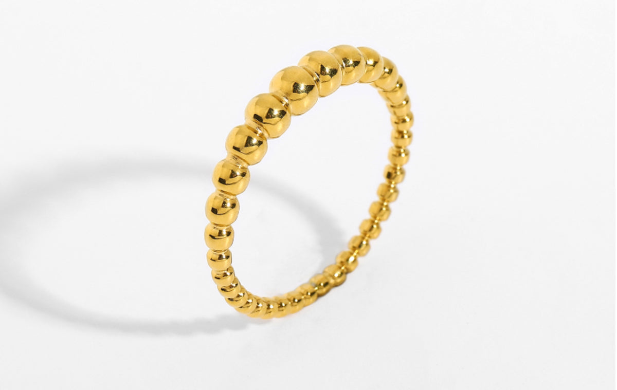 European And American INS Style Chic Small Dot Mini Ring 18K Gold Plating