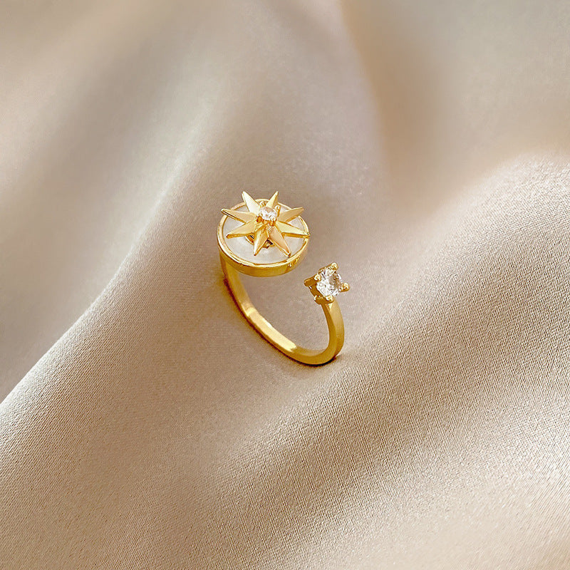 Celebrity Light Luxury Zircon Ring Female Simple Personality