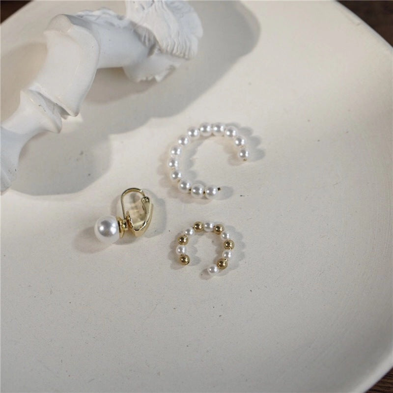 Set pearl ear bone clip