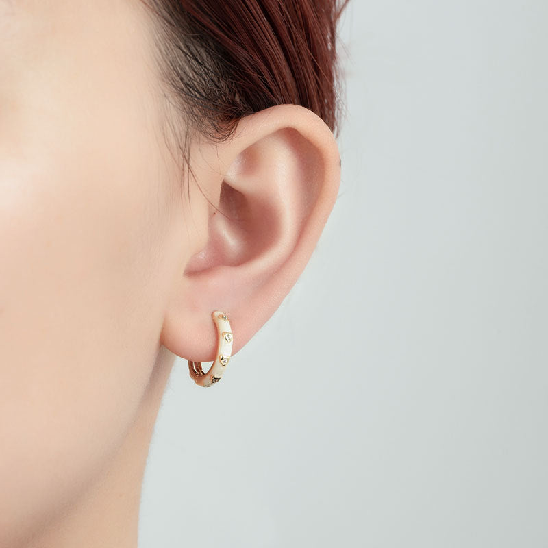 Simple All-match Oil Dripping Love Hook Earrings Women