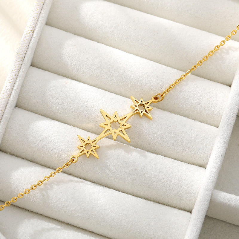 Hollow Gold Necklace Stainless Steel Bracelet XINGX Pendant