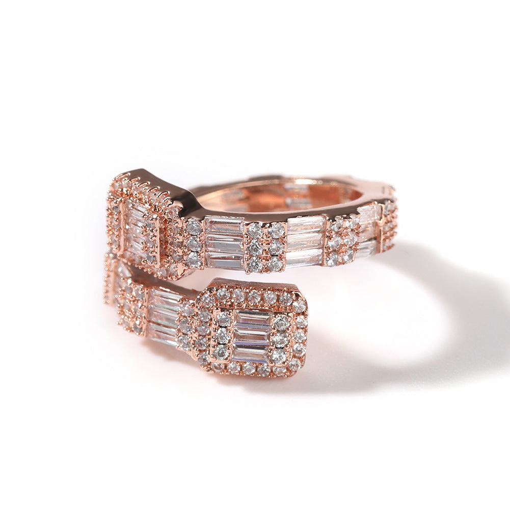 Geometric Fashion Design Irregular Zircon Ring