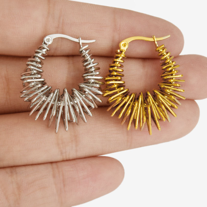European And American Entry Lux Big Circle Earrings Women's High-grade Personalized Minority Design Geometric